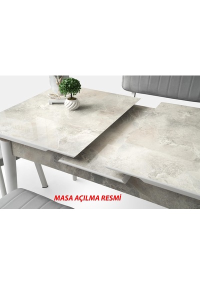 Kelebek Milano Mdf Açılır Masa 4 Adet Kuzey Sandalye Takım Diğer