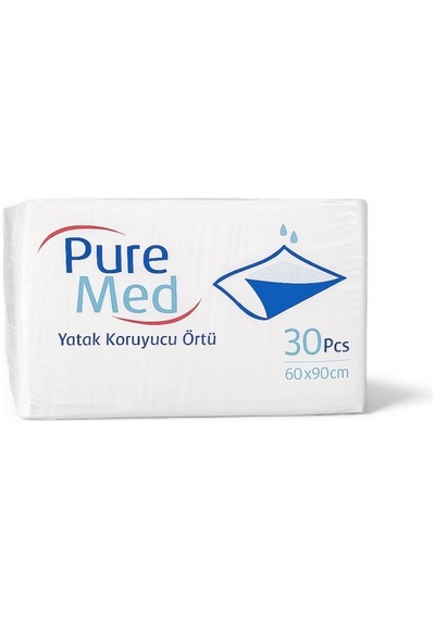 Puremed Yatak Koruyucu Örtü 60x90 Cm Tek Kullanımlık Sıvı Geçirmez Hasta Altı Örtüsü