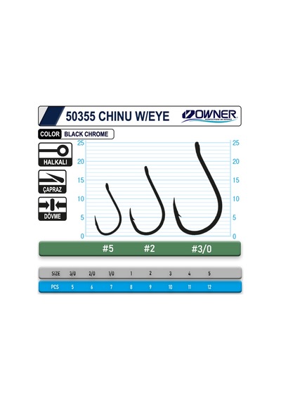 Owner 50355 Chinu W/ Eye Gun Black İğne 5-0