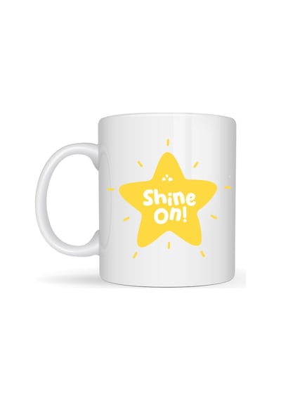 Shine On "parlamaya Devam Et" Yıldız Tasarımlı Porselen Kupa Model 155 Motivasyon Kupası Günlük