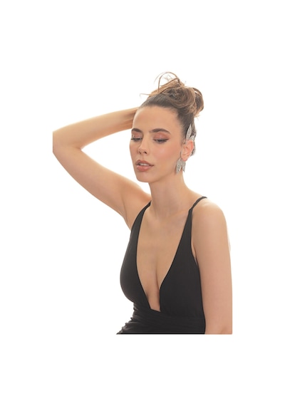 Kadın Gümüş Renk Lak Kaplama Zirkon Taşlı Dokulu Yaprak Stilizesi Sol Kulak Earcuff&kıkırdak Küpe Çok Renkli