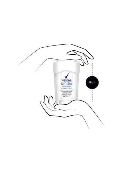 Rexona Clinical Protection Shower Clean Krem Deodorant 2 x 45 ML