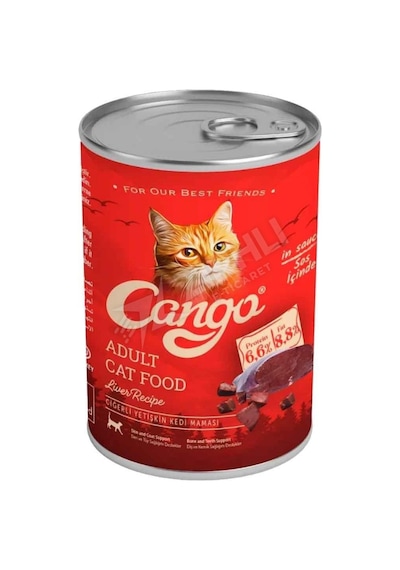 2 Adet Cango Yetişkin Yaş Kedi Maması Ciğerli 415 Gr