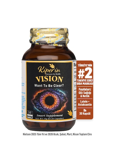 Kiperin Vision Göz & Net Görüş Çinko, Selenyum, Astaksantin, Lutein, Safran.. 30 Günlük