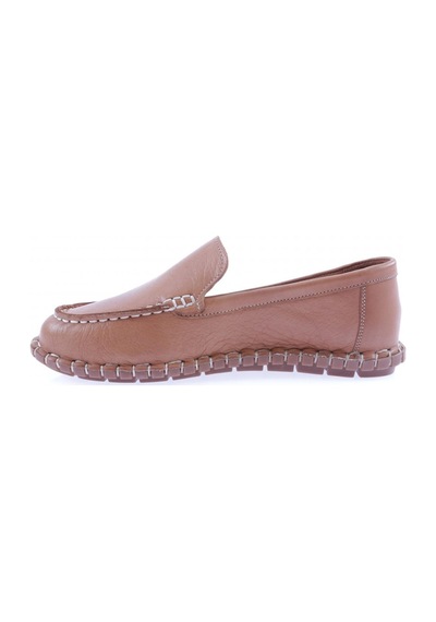 Dgn 603-23y Kadin Dikiş Detayli Loafer Ayakkabi 603-2109-R1755 Taba