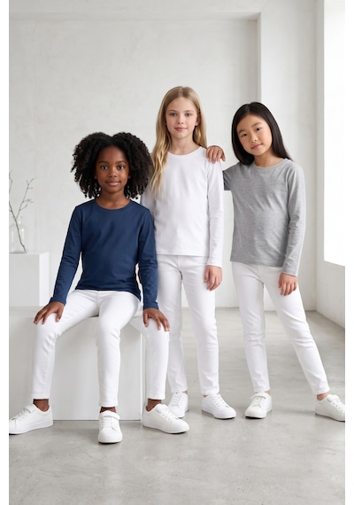Kiagu Kız Erkek Çocuk Basic Tişört 3'lü Set Pamuklu Uzun Kollu Çocuk Tişört 2-13 Yaş T-shirt Çok Renkli Kiagu Kız Erkek Çocuk Basic Tişört 3'lü Set Pamuklu Uzun Kollu Çocuk Tişört 2-13 Yaş T-shirt Çok Renkli