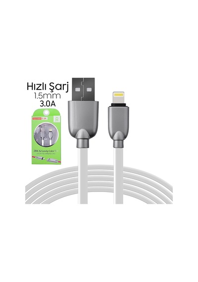 Ally iPhone Uyumlu5s6s788 Plus Zinc Alloy Dayanıklı 3.0a 1.5mm Usb Kablo- 5775