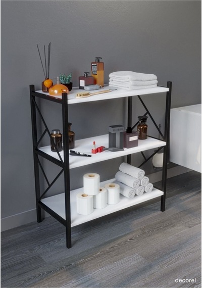 Morpanya Rose Banyo Düzenleyici Banyo Dolabı Çok Amaçlı Dolap 3 Katlı Metal Mutfak Düzenleyici Beyaz