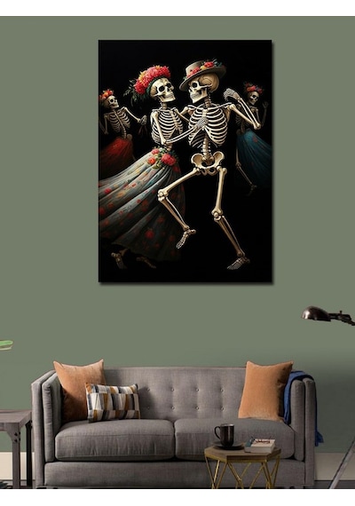 Kanvas Tablo Dans Eden İskeletler 100cmx140cm
