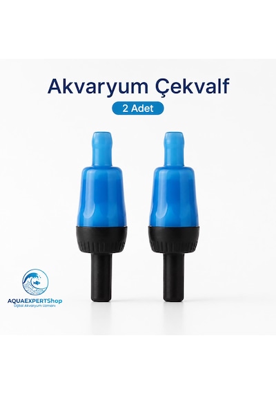 Akvaryum Çekvalf - Hava Motoru Çekvalf - 2 Adet - Mavi Siyah