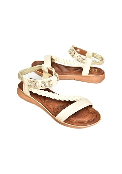 Fox Shoes S258013409 Bej Alçak Tabanlı Kadın Sandalet Bej