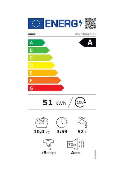 Uğur UCM 21014 B101 1350 Devir 10 KG Çamaşır Makinesi