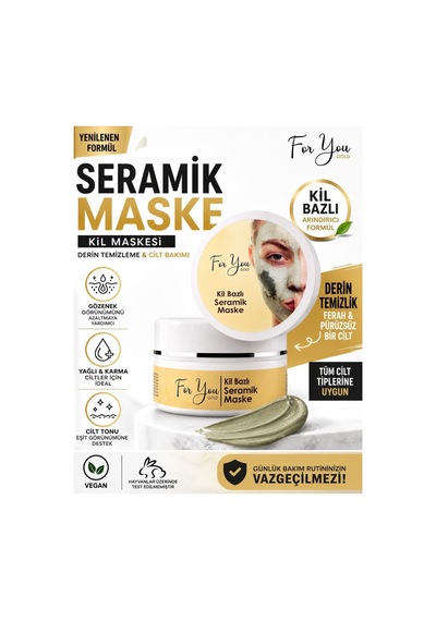 Gözenek Sıkılaştırıcı, Akne-sivilce Karşıtı, Cilt Sıkılaştırıcı, Seramik Kil Maskesi 100 Ml