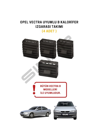 Opel Vectra B Kalorifer Havalandırma Izgarası Takımı Siyah 4 Adet