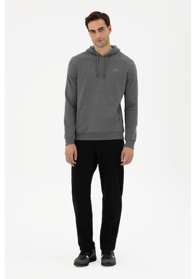 U.S. Polo Assn. Erkek Kapüşonlu Antrasit Melanj Basic Şardonlu Sweatshirt 50295176-VR081
