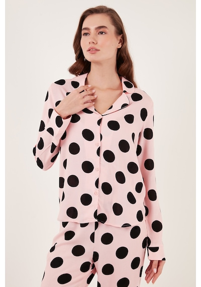 Lela Reguar Fit Yumuşak Dokulu Bayan Pijama Takımı 611Pt288Y Siyah