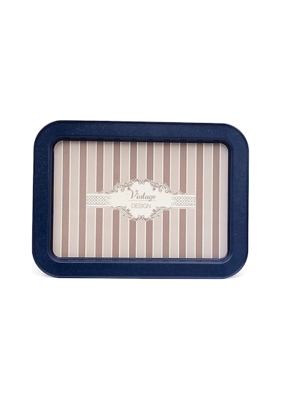 Elegance Blue Desenli Grande Metal Tepsi, 31 X 43 Cm