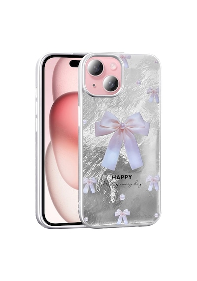 Apple Uyumlu iPhone 13 Kılıf Desenli Zore Mep Kapak İncili Fiyonk