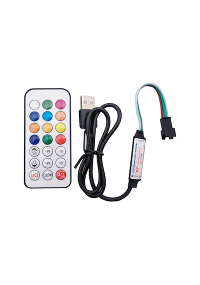 Tr Ws2812b /sk6812 Led Piksel Kontrol Cihazı Usb Rf 14/17/21 Tuşlu Uzaktan Kumandalı Dc5-24v Usb 21 Anahtar 3pin Ws2 Genel