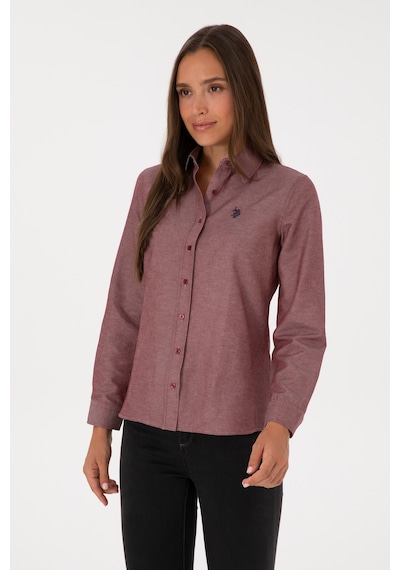U.S. Polo Assn. Kadın Bordo Uzun Kollu Basic Gömlek 50316711-VR014
