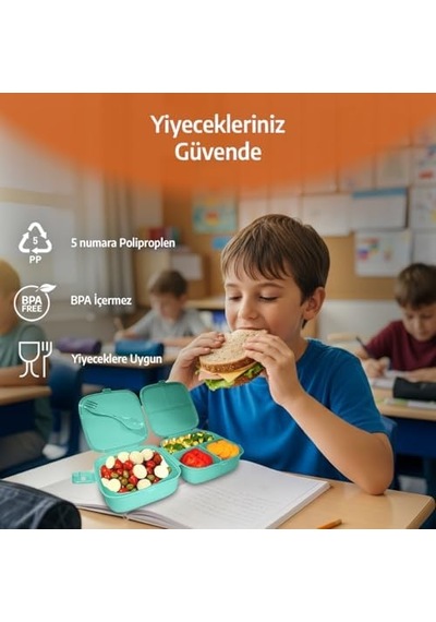 Bölmeli Beslenme Kutusu, Çocuk Kahvaltı Saklama Kabı, Öğrenci Okul Piknik Kamp İş, Öğle Yemeği Yiyecek Koyma Çantası Açık Mavi - Resimsiz Bakır Bölmeli Beslenme Kutusu, Çocuk Kahvaltı Saklama Kabı, Öğrenci Okul Piknik Kamp İş, Öğle Yemeği Yiyecek Koyma Çantası Açık Mavi - Resimsiz Bakır