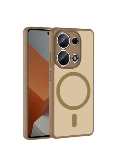 Xiaomi Redmi Note 13 Pro 4g Kılıf M-safe Şarj Özellikli Zore Babet Kapak Xiaomi Redmi Note 13 Pro 4g Zore - Kahverengi