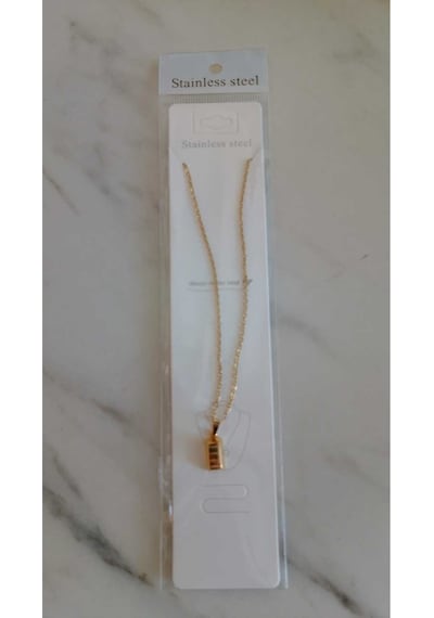 Şehrazat Handmade Külçe Tasarimli Gold Çelik Kolye Altın