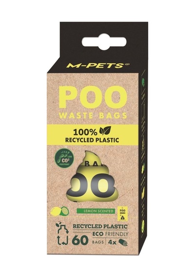 10171799 M-pets Poo 100% Recycled Dışkı Poşeti Limon Kokulu 4x15