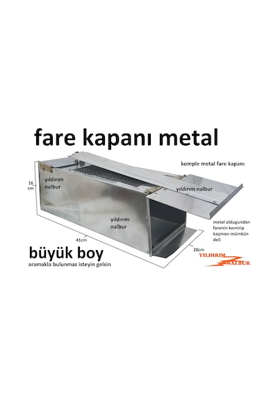 Fare Kapanı Büyük Boy Kuş Kapanı Komple Metal Kalın Büyük Duble B