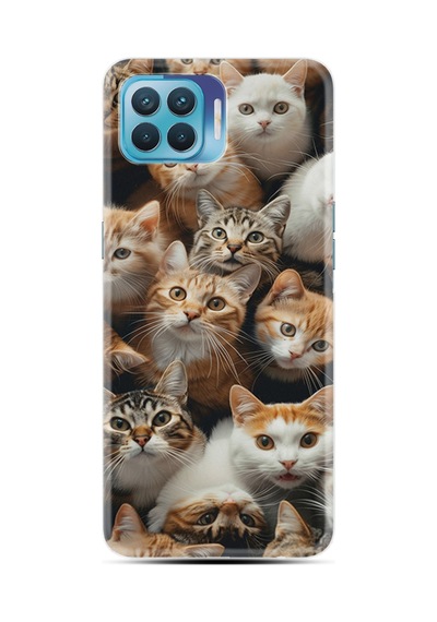 Oppo Reno 4 Lite Kılıf Hayat Serisi Desenli Sevimli Kedicikler - Barkod No 2028