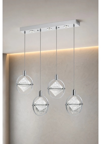 4 Lü Sarkıt Avize Premium Modern Lüks Ledli Salon Mutfak Yatak Odası Avizesi Şık Modelleri Beyaz
