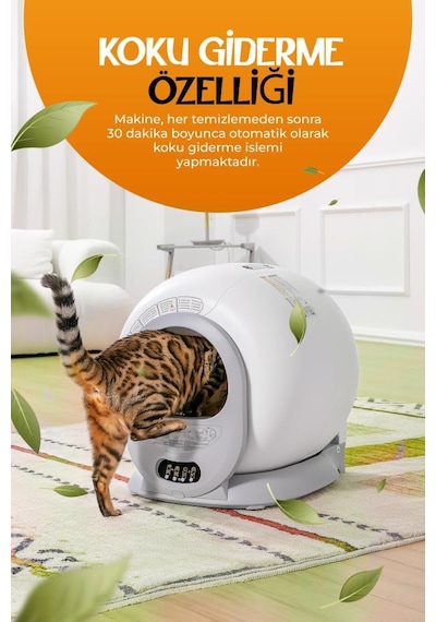 Livenzi Akıllı Otomatik Kedi Tuvaleti | Wi-Fi Kontrollü & Otomatik Temizleme & Koku Önleyici & Uv Sterilizasyon