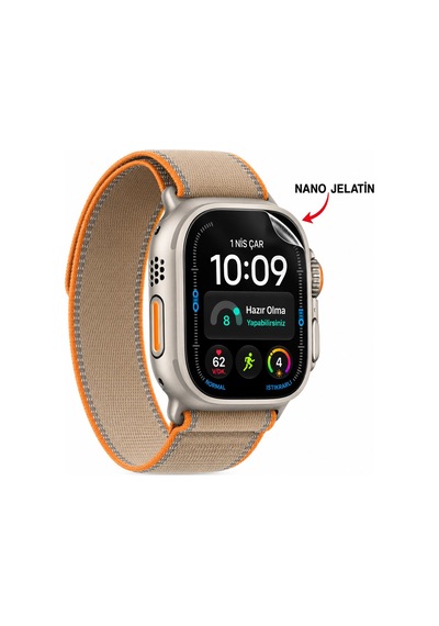 Apple Watch Ultra 4 Uyumlu 3 Adet Şeffaf Ultra Koruyucu Nano Jelatin