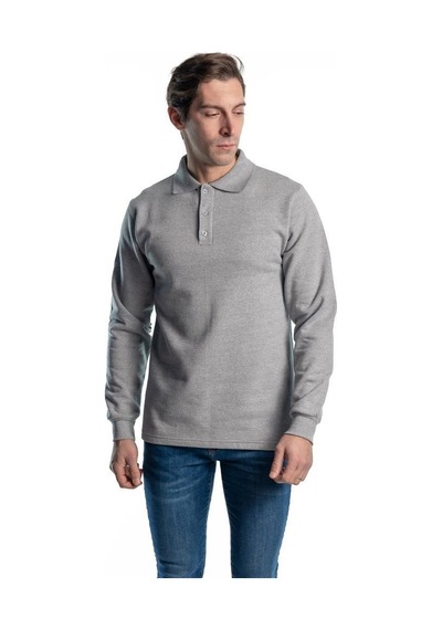 Şensel, Sweatshirt, Gri, Polo Yaka -107E5400- Pamuklu, Kışlık