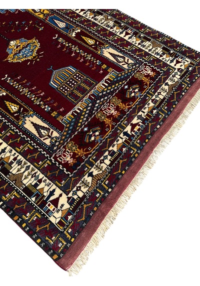 El Dokuma Sıfır Özel Koleksiyonluk Yayhalı Halısı 112x160 Kök Boya Özel Dokuma Halı Mavi