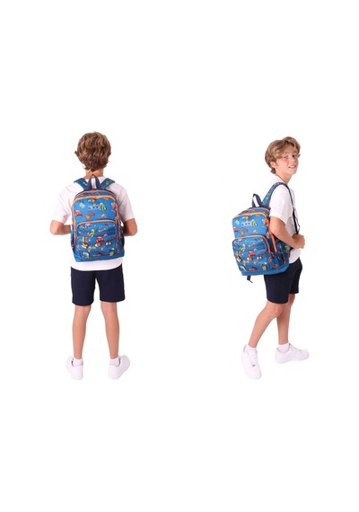 Kaukko Kids Erkek Çocuk Lacivert Turuncu Okul Çantası Ve Üç Bölmeli Kalemlik Seti - Silikon Aksesuarlı Lacivert - Turuncu Kaukko Kids Erkek Çocuk Lacivert Turuncu Okul Çantası Ve Üç Bölmeli Kalemlik Seti - Silikon Aksesuarlı Lacivert - Turuncu