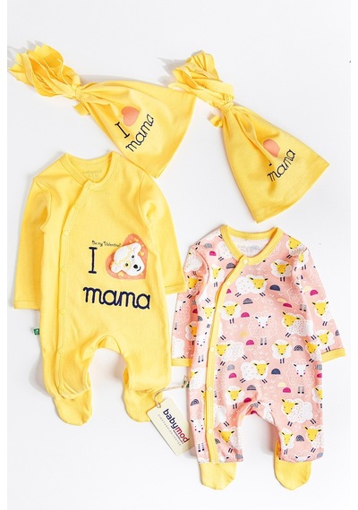 Babymod I Love Mama Ikili Uzun Kollu Erkek Bebek Tulum Takım
