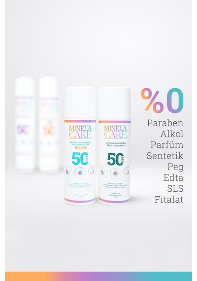 Minela Care Mineral Filtreli Organik Kırışık Karşıtı + Renkli Güneş Koruyucu Seti Pa++++