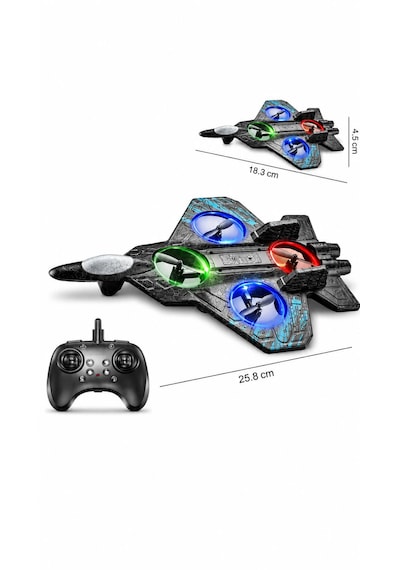 Xf819 Turbo Fan Uçak Dron 2.4 Ghz Kontrol 360 Derece Dönüş Tek Tuş İniş Kalkış Dayanıklı Epp Gövde Ful Köpük Gövde Olup Darbelere Karşı Korumalıdır Uzaktan Kumandalı Şarjlı