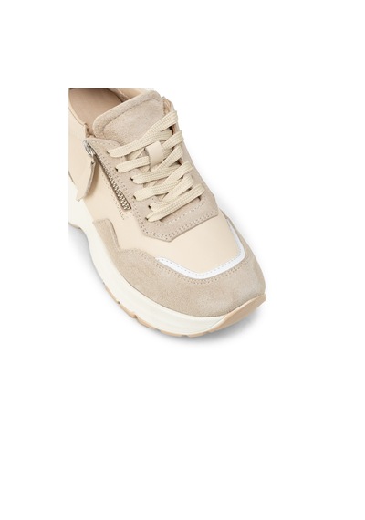Deery Kadın Hakiki Süet Bej Dolgu Topuk Sneaker - M9147zbejc01