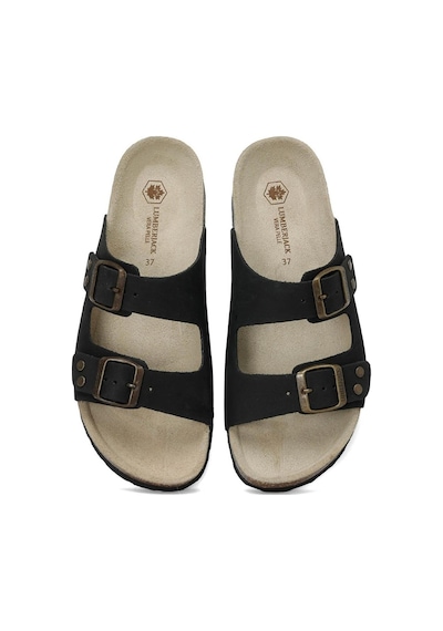Lumberjack Jolıe Nu 4fx Hakiki Deri Siyah Comfort Casual Anatomik Terlik 001
