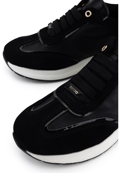 Tamer Tanca Kadın Hakiki Deri Siyah Süet Sneakers & Spor Ayakkabı 298 7095 Bn Ayk Y26 Sıyah Suet