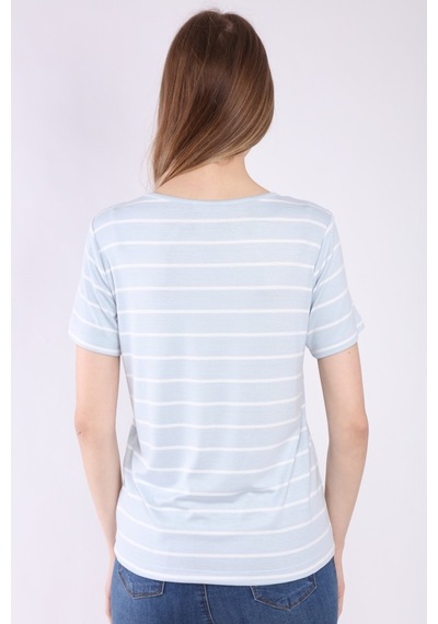 Neslice Kadın Basic Yaka Kısa Kol T-Shirt