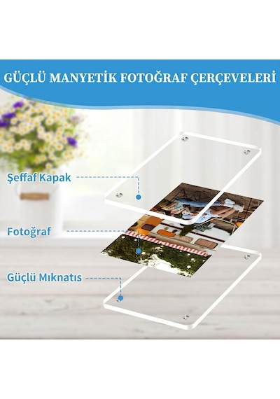 Fotoğraf Baskısı Dahil 5 Adet 6 × 9 Cm Şeffaf Pleksi Fotoğraf Magneti