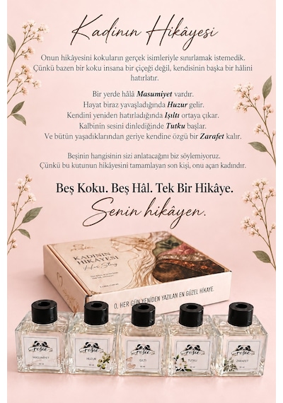 Rosie Kadının Hikâyesi 5 Li Çubuklu Oda Kokusu Hediye Seti 5 X 50 Ml Özel Tasarım Koleksiyon Fresh