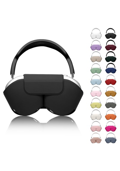 Apple Uyumlu AirPods Max İle Uyumlu Koruyucu Kılıf, Pu Deri, Mıknatıslı Kapama, Sleep Mode Destekli, Çizilmez Siyah