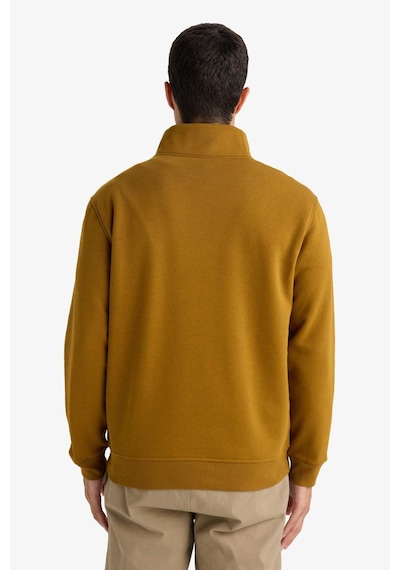 Defacto Regular Fit Yarım Balıkçı Yaka Fermuarlı Kalın Sweatshirt F4136ax25aubn152 Kahve