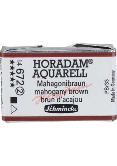 Schmincke : Horadam Aquarell Artist Sulu Boya : Tam Tablet : Seri 2 672 Mahogany Brown