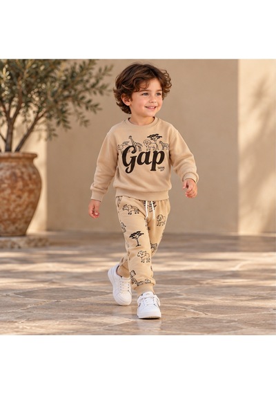 Maxx Kelın Erkek Çocuk Bej 2 İplik Şardonlu Baskılı Eşofman Takımı Hayvan Desenli Sweatshirt Ve Pantolon Maxx Kelın Erkek Çocuk Bej 2 İplik Şardonlu Baskılı Eşofman Takımı Hayvan Desenli Sweatshirt Ve Pantolon