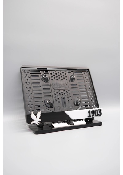 Siyah Beyaz Taraftar 3d Kabartmalı Pleksi Motor Plakalığı - 848647906